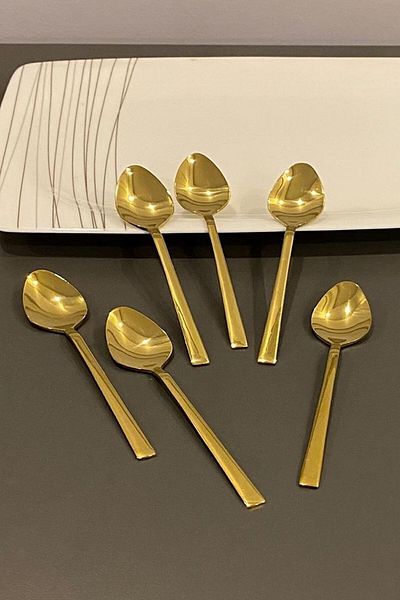 Bremen Home 12 Pieces Teaspoon Gold Plated