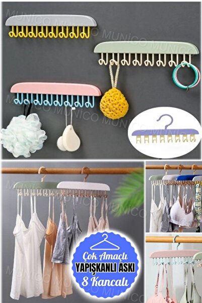 Munico Gardırop Düzenleyici: 8 Kancalı Şapka, Sütyen ve Şal Askısı İç Çamaşır...