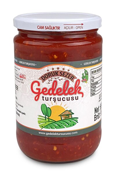 MEHMET SEZER TURŞULARI Gedelek Turşucusu Acı Biber Sosu Kavanoz 650 gram
