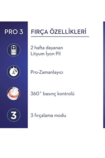 Oral-B Oral B Pro-3 3900 Şarj Edilebilir. 2'li Siyah&beyaz