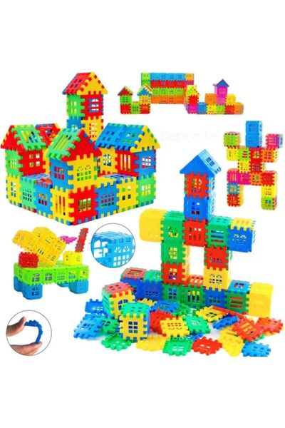 Depomiks Avm Oyuncak Poşette Ekonomik Kaliteli Puzzle Yapı Tasarım Blokları 64 Pcs Eğitici Zeka Geliştirici Set