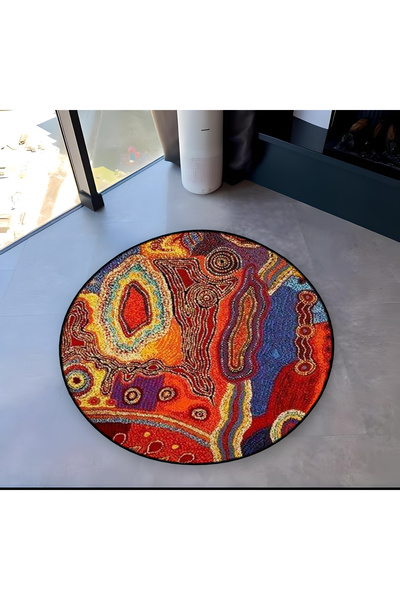 Rugs Modern Halı Mira Round Multicolor Abstract Pattern Woven Base Modern Dec...