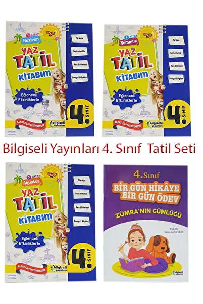 Bilgiseli Yayınları 4. Sınıf Tatil Seti 3 Fasikül (Haziran-Temmuz-Ağustos) + Hikaye Kitabı