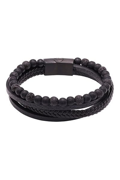 Heideman Lederarmband Herren Lino schwarz farben casual