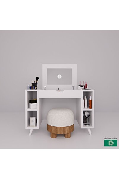 barisbo design Makyaj Masası Bölmeli Ve Açık Raflı