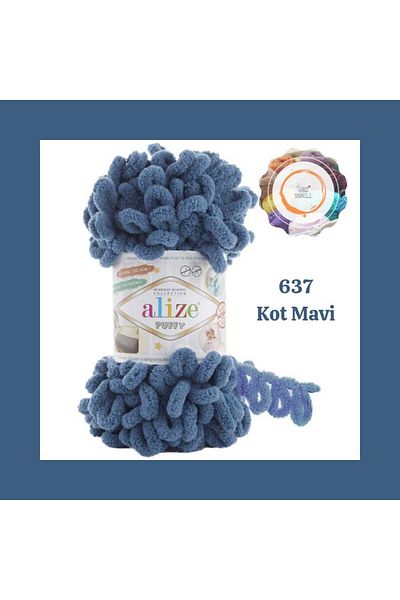 Alize Πλεκτό νήμα Puffy Hand (Μονό) - 100 γρ. 9 Μ. Σχοινί δακτύλων, Σχοινί κουβέρτας Panduf, Σχοινί ζακέτας με κασκόλ