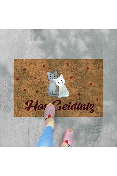 M&H Quality Coco Look Kittens Decorative Mat - Outside Door and Indoor Themed