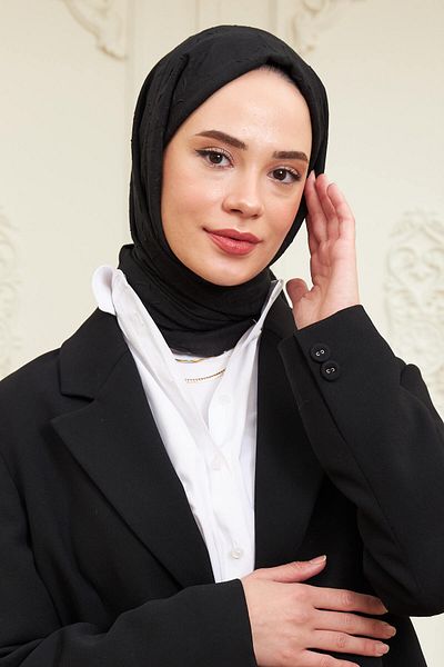 İpekhan Bamboo Kraş Shawl Black