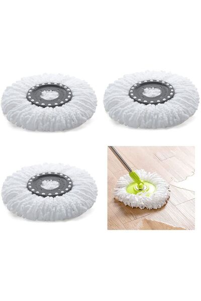 Egonex 4 Adet Mop Yedeği Paspas Yedeği Mikrofiber Mop Vilada Ucu