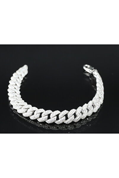 Gezer Kuyumculuk Küba Zincir Chain Bileklik 925 Ayar Gümüş Bileklik Rapçi Bil...