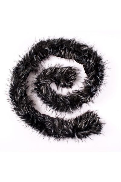 Coquet Accessories Coquet Siyah-gri kırçıllı suni Kürk Atkı