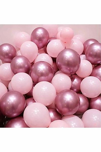 asöy Set of 10 Chrome pink and macaron pastel-coloured balloon
