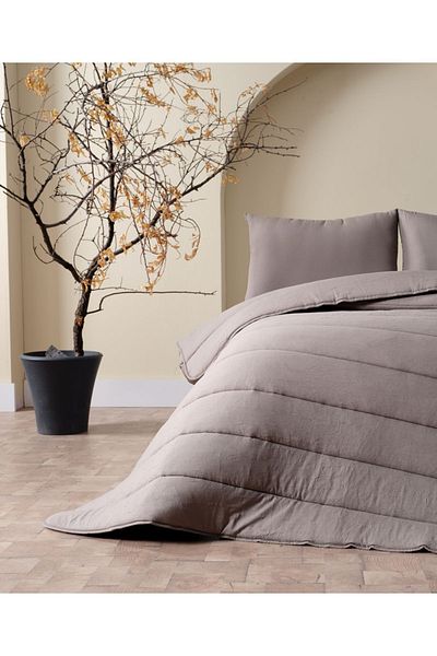 Doqu Home Single Cloudy Quilt Set - Dark Gray