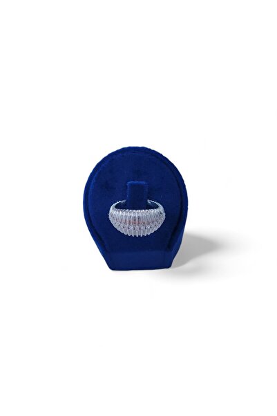 Hedea خاتم فولاذي نسائي فضي لامع