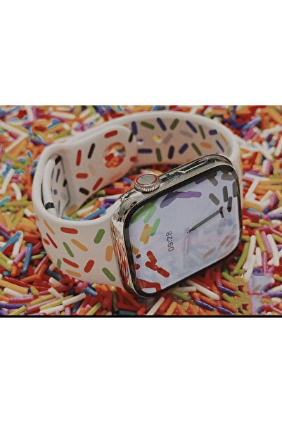 Bushco Store Forsis Aksesuar Apple Watch Beyaz Rain Color Silikon Band 42-44-...