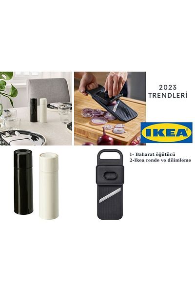 IKEA Barnessinne Spice Grinder, Black-white, 14 Cm, 2 Pieces + 365+ Grater and Slicing Attachment