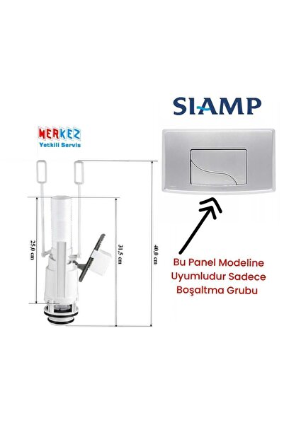 SİAMP Gömme Rezervuar Iç Takım Boşaltma Grubu Orta Göbek