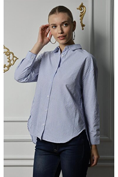 BUUFUU Women's Long Sleeve Striped Shirt