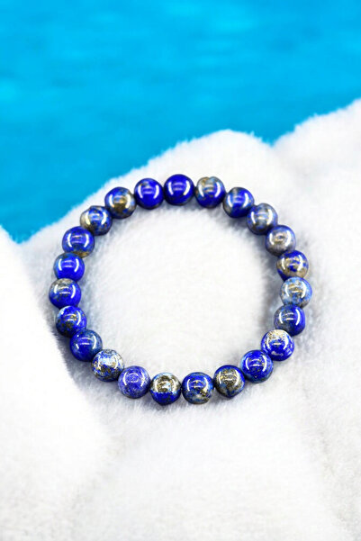 MGA DOĞAL TAŞ سوار لابيس لازولي مرن - سوار من الحجر الطبيعي مناسب لجميع المعصمين