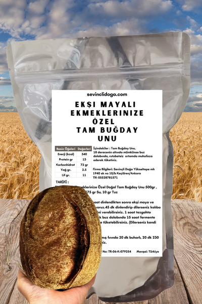 Sevinçli Doğa 2 Kg Hazine Tam Buğday Unu Ekşi Mayalı Ekmeklerinize Özel (YÜKSEK PROTEİNLİDİR)