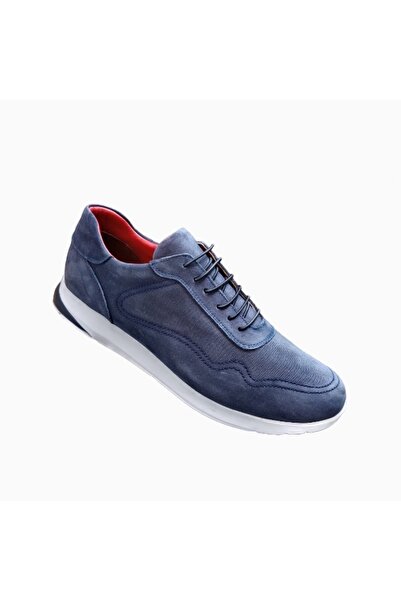 Tardelli حذاء رياضي رجالي مقاس كبير من جلد نوبوك باللون الأزرق الداكن 4384