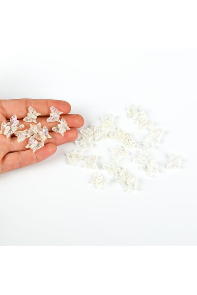yfhobi 25 Gram - 14 mm, Janjanlı Şeffaf Renk Kelebek Boncuk, Kelebek Plastik ...