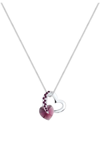 ELLI Halskette Weiße Herz Kristalle 925 Sterling Silber
