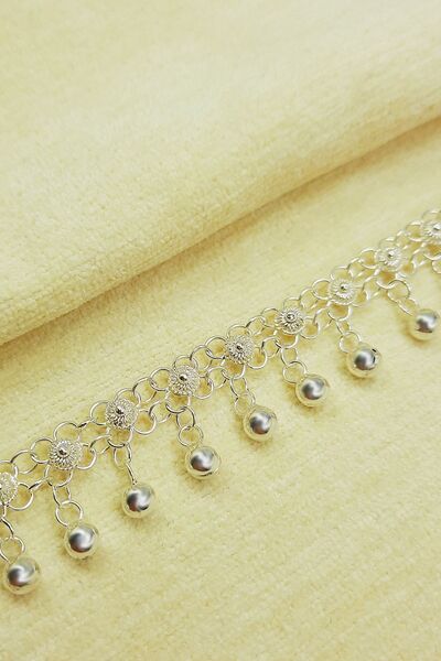 Oruçoğlu Gümüşçülük 925 Ayar Gümüş Yöresel Kişniş Akıtma Model Kadın Halhal