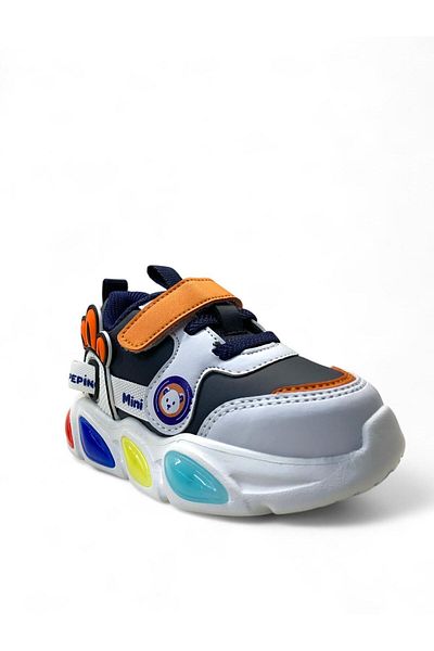 pepino 1802 Model OrthopedIc Baby Boy LIghted Navy Blue/orange Sneaker