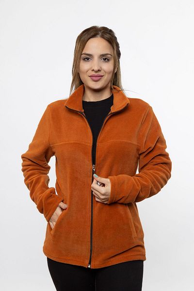 DESCRİBE WOMEN'S ZIPPERED FRONT POCKET CINNAMON POLAR JACKET