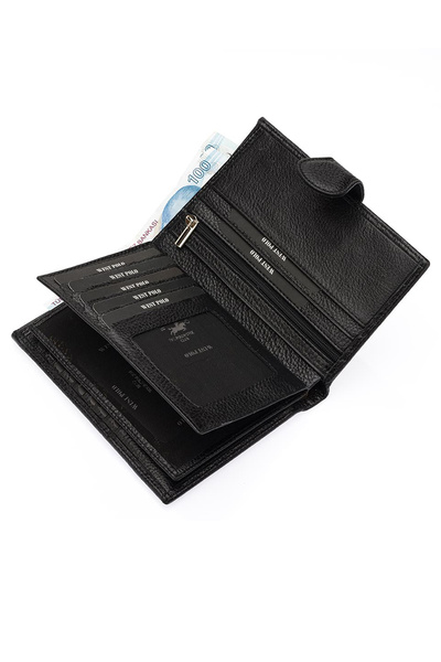 CüzCan West Polo Μαύρο Γνήσιο Δέρμα - Πορτοφόλι με θήκη διαβατηρίου