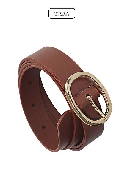 Arkem Tan Women's Belt - 2.5 cm Gold Buckle, Business Site, Thin 2.2 cm Belt