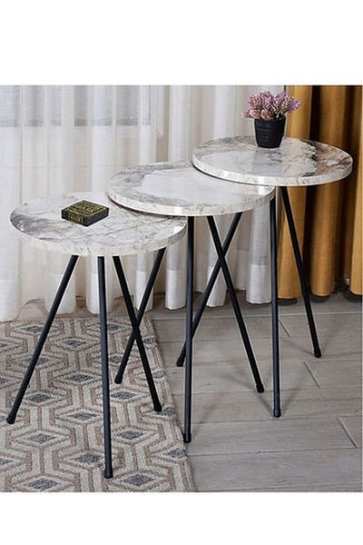 Golden Bark side service tables for an elegant home, suitable for placing next to the sofa