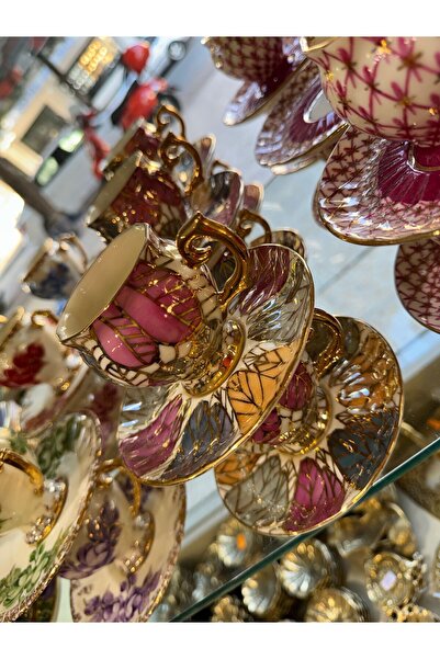 Vintage ESTERHOMEDECOR - طقم فناجين قهوة بورسلين 6 أشخاص