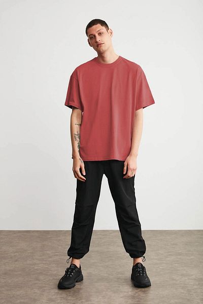 DEEPSENCE Ανδρικό Oversize Βαμβακερό καλοκαιρινό μπλουζάκι - Crew Neck, Unprinted