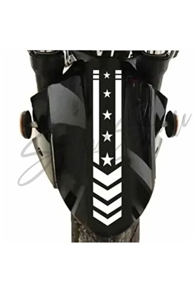 S&S HEDİYELİK EŞYA Motor Ön Teker Şerit Yıldızlı 35x6,5 Cm Kask Depo Kapağı A...