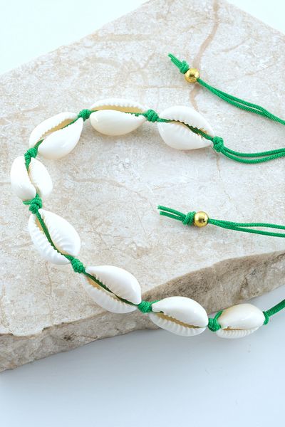 Chillin' Seashell - Colorful String Anklet Bracelet, Adjustable