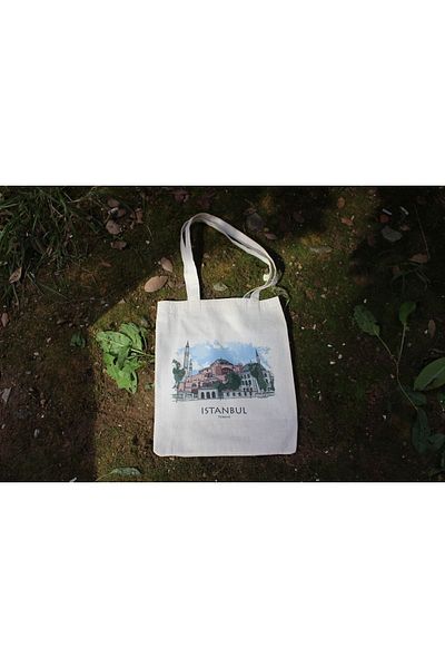 bezçantadünyası Istanbul Printed Stylish Raw Cloth Bag