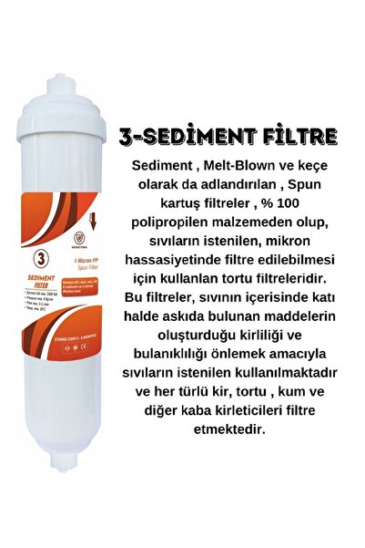 Alfa Dükkan Kapalı Kasa Su Arıtma Cihazları Için Inline 3'lü Filtre Seti 6 Aylık Bakım Seti