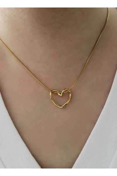 nevamor Gold Steel Knot - Heart Necklace Design