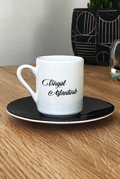 Hedizu Kişiye Özel İsim Soyisim Yazılı Türk Kahvesi Fincanı Siyah İsme Özel H...