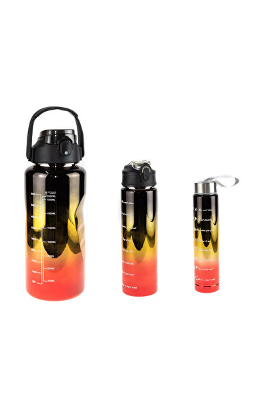 Erzi Matara Üçlü Set 2000 Ml 900 Ml 500 ML Neon Siyah