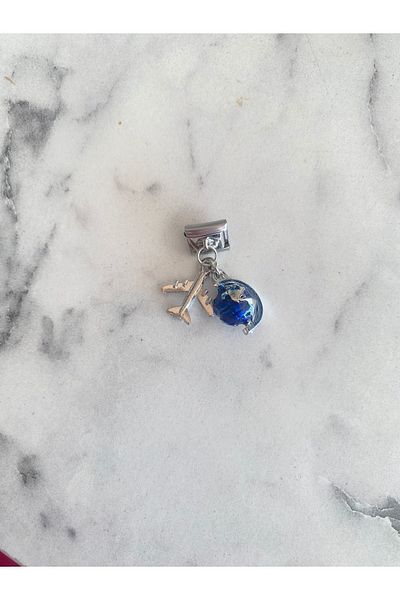 Aksesuar 9mm Airplane World Model - Italian Bracelet Charm