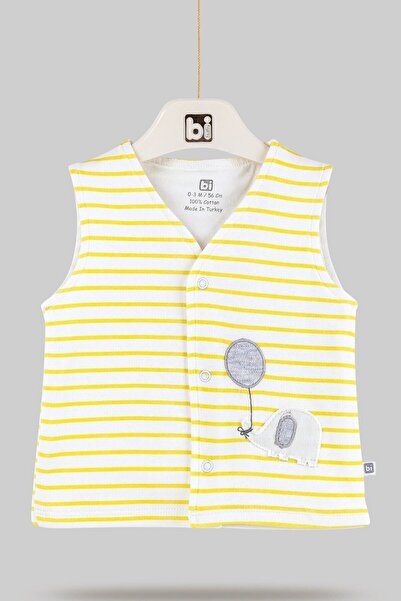 Bibaby Tiny Elephant Patterned Baby Girl Cotton Snap Vest