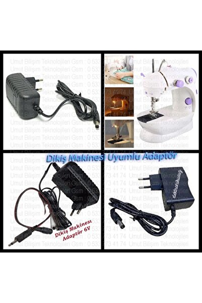 Genel Markalar Singer El Dikiş Makinesi için uyumlu Adaptör 6v 800mA için uyumlu adaptör (6v1a) 6 Volt Adaptör