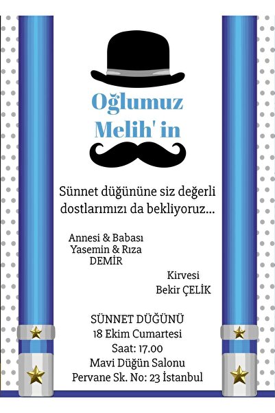 Belinay Sünnet Davetiyesi 400-02 (100 adet)