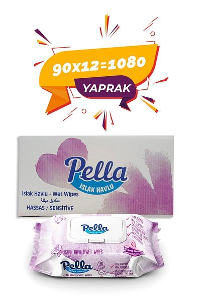 pella Soft Wet Towel 90pcs - 12 X 90pcs - 1080 Pieces
