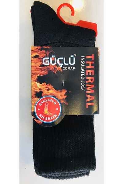 GÜÇLÜ Std Зимни термо чорапи черни класически 1 бр
