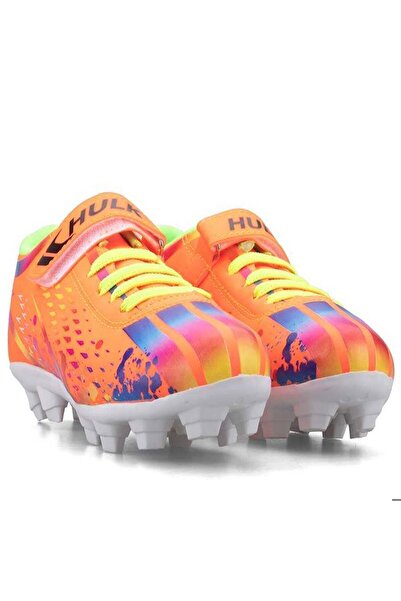 Hulk 129 Filet Cırtlı Çocuk Futbol Krampon Neon Oranj_Neon Yeşil