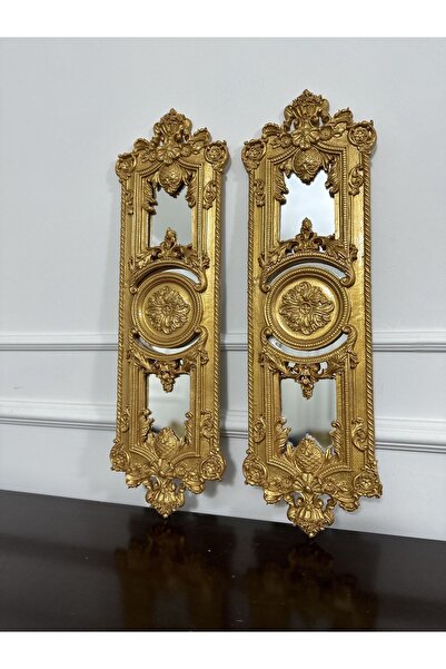 busraconcept Şık Uzun Dekoratif 2 Li Duvar Aynası